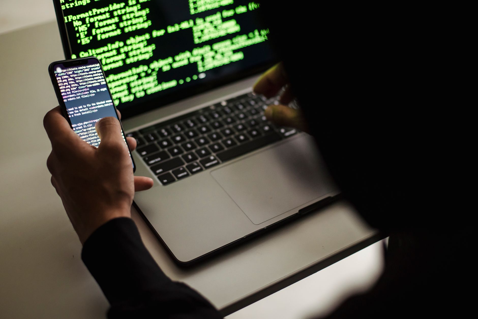 a software engineer typing commands into a terminal window