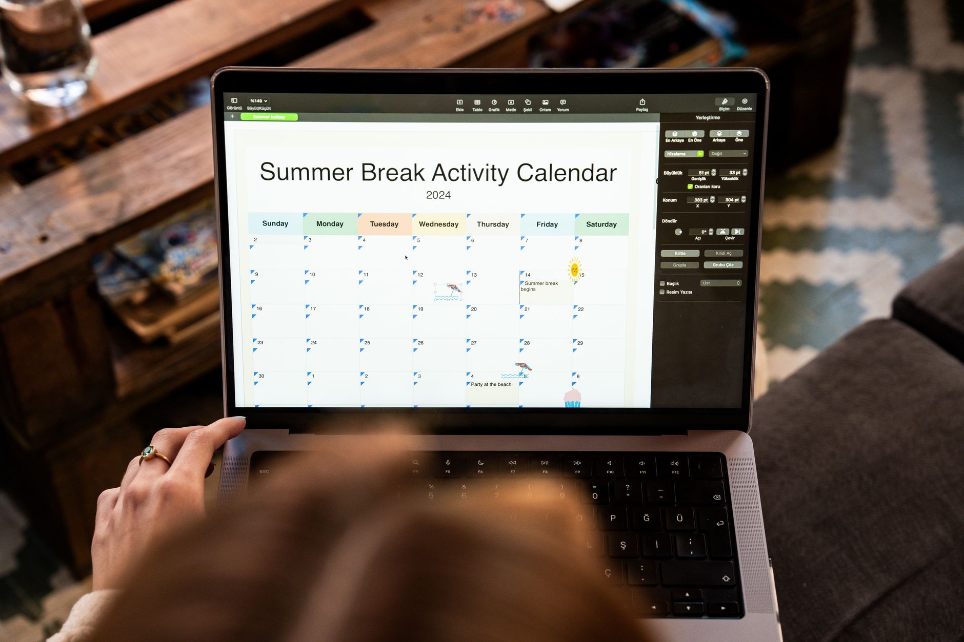 a person reviewing a digital calendar with focus time blocks on a laptop screen